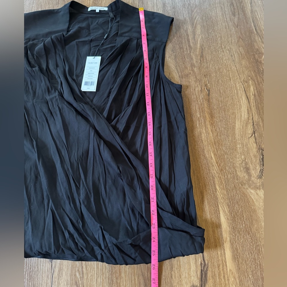 Helmut Lang Black Drape Front Top Size Large NWT $240 - Picture 7 of 9